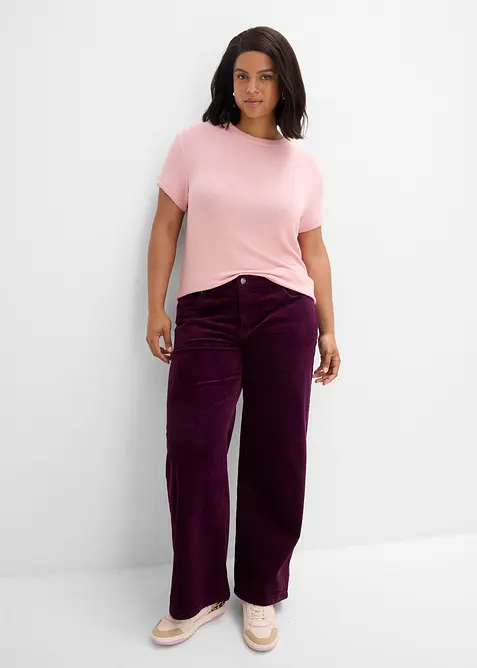 Pantaloni in velluto a coste di misto cotone elasticizzato, bonprix