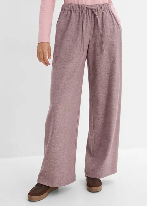 Pantaloni a palazzo in misto viscosa effetto lana, bonprix