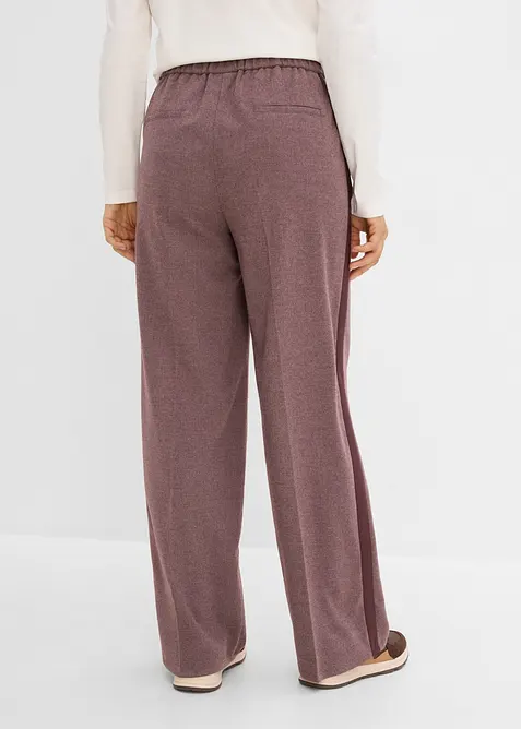 Pantaloni larghi in misto viscosa effetto lana, bonprix