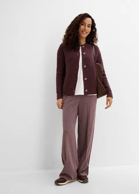 Pantaloni larghi in misto viscosa effetto lana, bonprix
