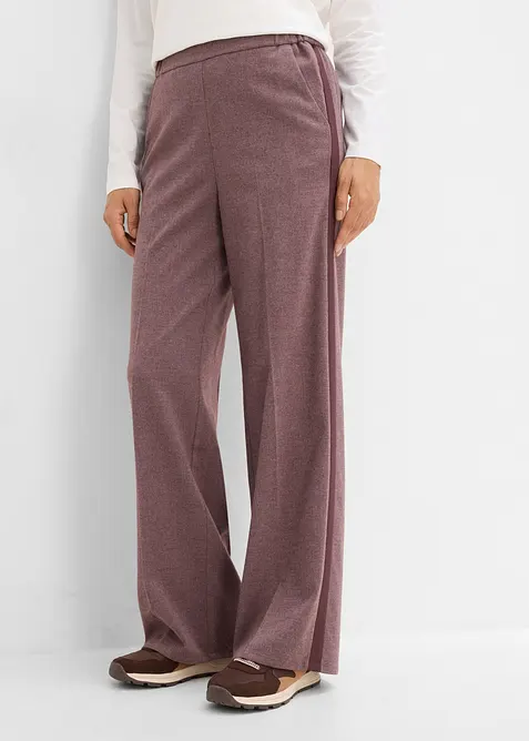 Pantaloni larghi in misto viscosa effetto lana, bonprix
