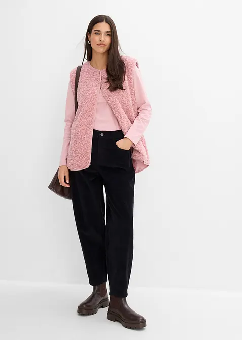 Pantaloni barrel in velluto a coste di misto cotone, bonprix