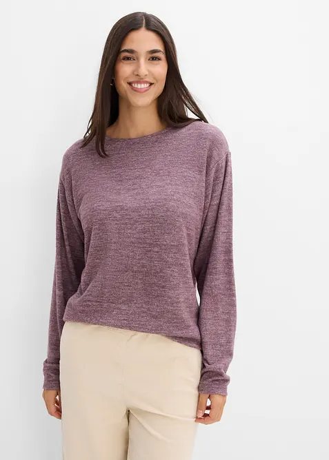 Felpa lunga effetto maglia, bonprix