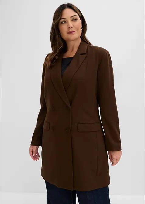 Blazer lungo in punto di Roma, bonprix