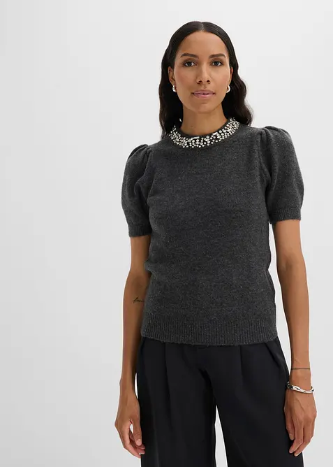 Maglione con strass, bonprix