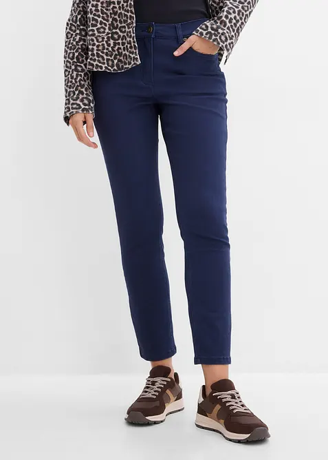 Pantaloni in twill di misto cotone elasticizzato, bonprix