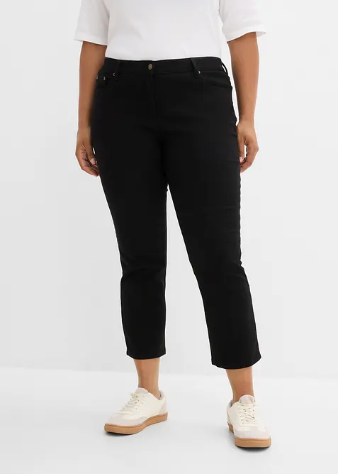 Pantaloni in twill di misto cotone elasticizzato, bonprix