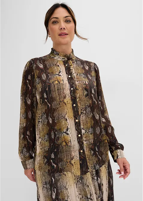 Camicetta in chiffon con fili glitterati, bonprix