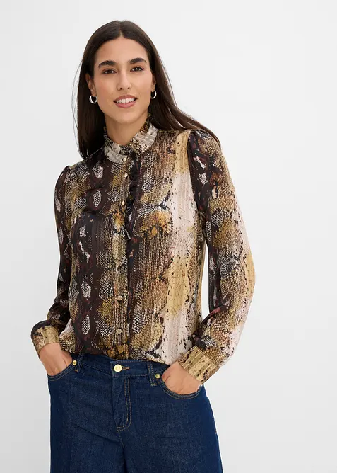 Camicetta in chiffon con fili glitterati, bonprix