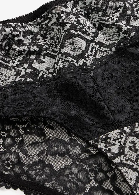 Culotte a vita alta con mesh stampato, bonprix