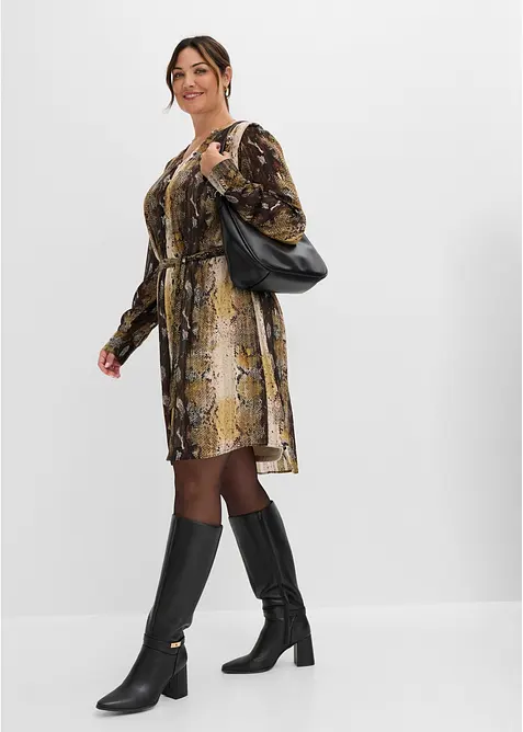 Abito di chiffon con fili glitterati, bonprix
