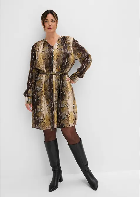 Abito di chiffon con fili glitterati, bonprix