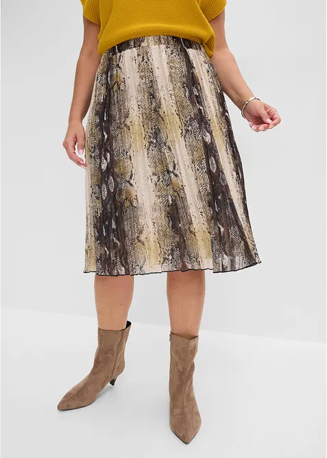 Gonna in chiffon effetto stropicciato con filato glitterato, bonprix