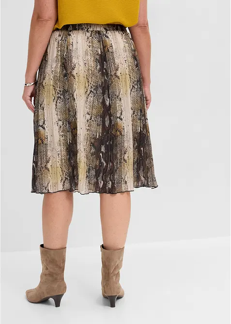 Gonna in chiffon effetto stropicciato con filato glitterato, bonprix