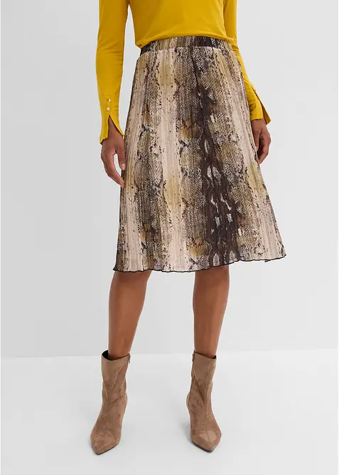 Gonna in chiffon effetto stropicciato con filato glitterato, bonprix