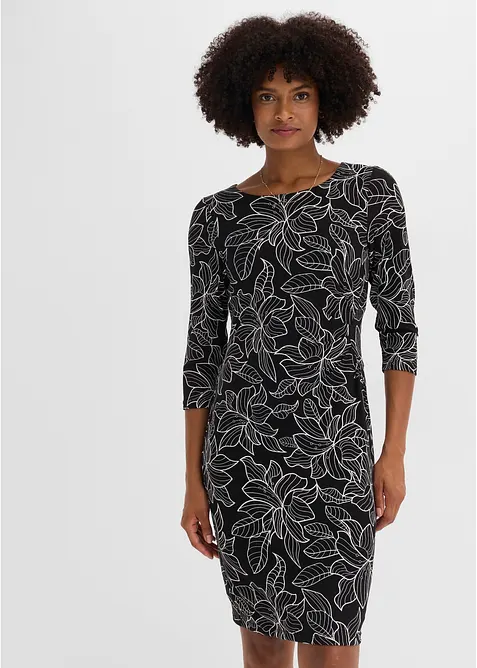 Abito di jersey con fantasia a fiori, bonprix