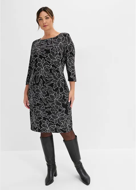 Abito di jersey con fantasia a fiori, bonprix