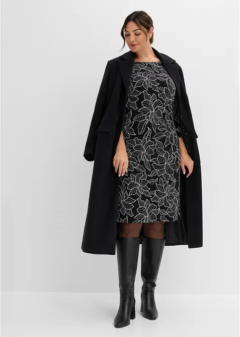 Abito di jersey con fantasia a fiori, bonprix