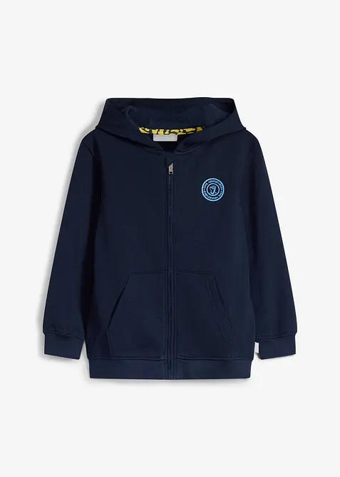 Felpa con zip e cappuccio Lurchi in cotone biologico morbido, Lurchi