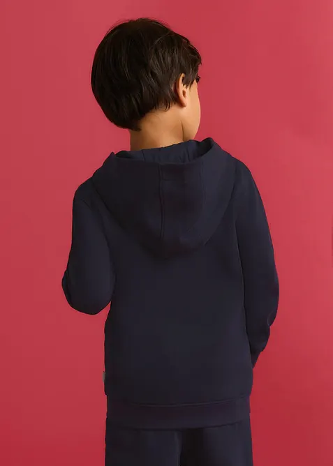 Felpa con zip e cappuccio Lurchi in cotone biologico morbido, Lurchi
