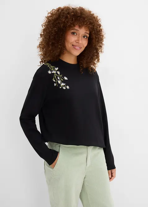 Maglia a maniche lunghe con cotone biologico pesante, bonprix
