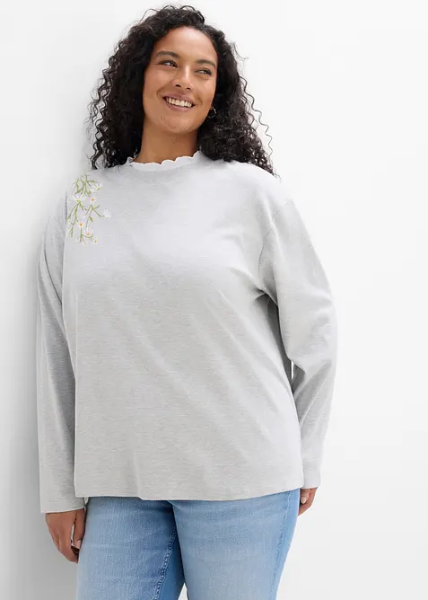 Maglia a maniche lunghe con cotone biologico pesante, bonprix