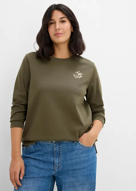 Maglia a maniche lunghe in cotone biologico pesante, bonprix