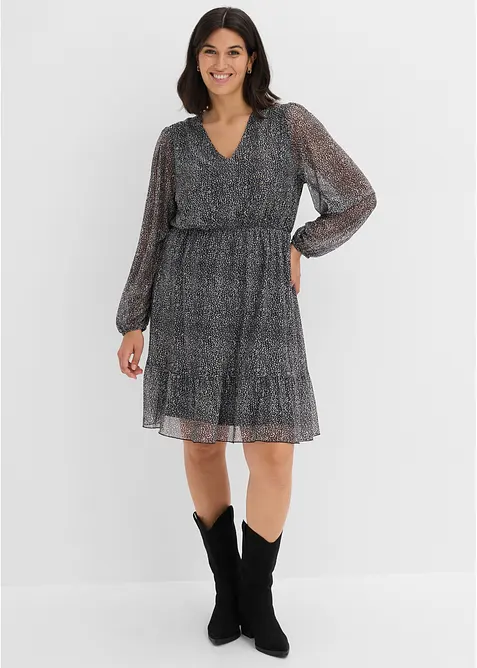 Abito in jersey e mesh fine, bonprix