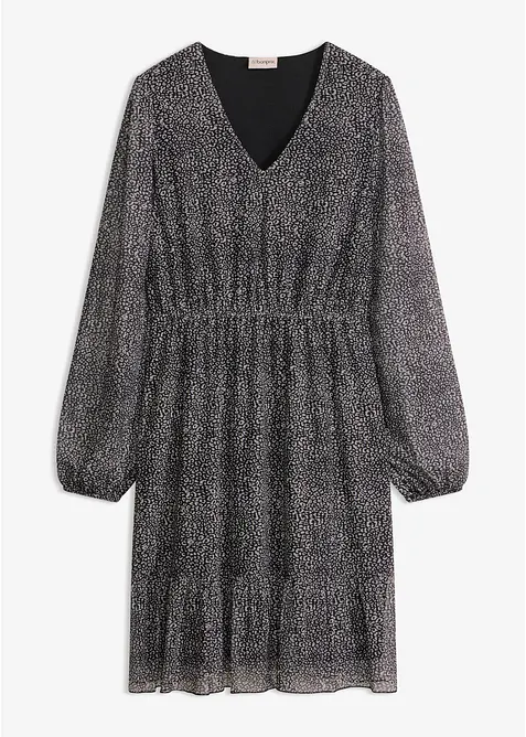 Abito in jersey e mesh fine, bonprix