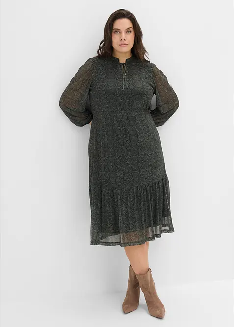 Abito in jersey e mesh fine, bonprix