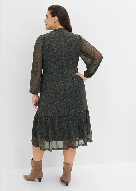 Abito in jersey e mesh fine, bonprix