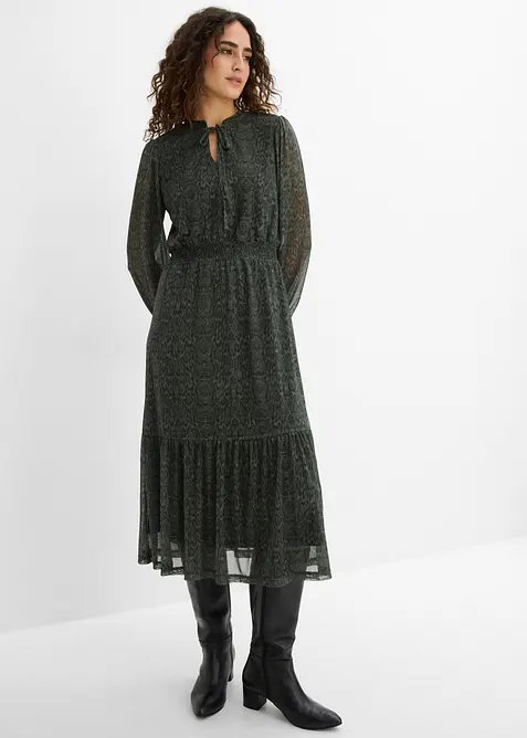 Abito in jersey e mesh fine, bonprix