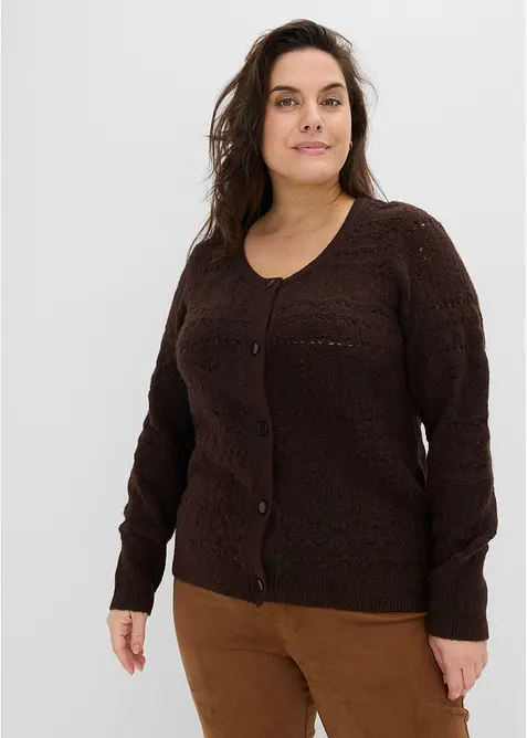 Cardigan traforato con abbottonatura, bonprix