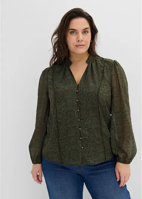 Blusa con dettagli in pizzo, bonprix