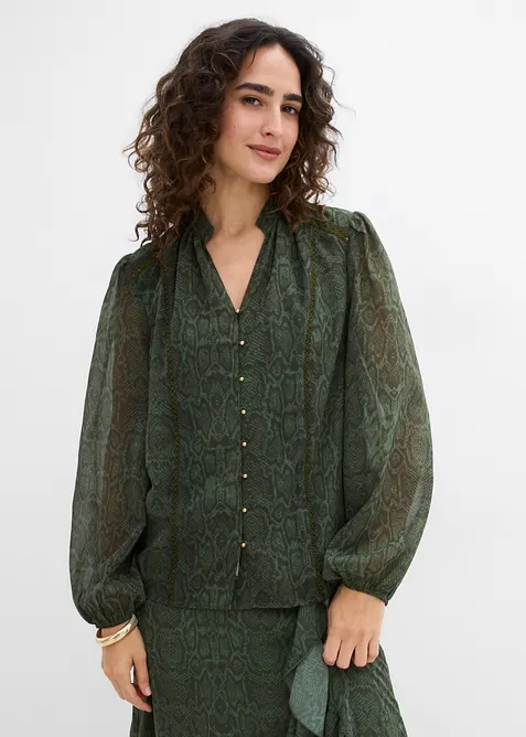 Blusa con dettagli in pizzo, bonprix