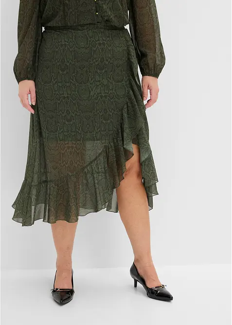 Gonna di chiffon con effetto incrociato, bonprix