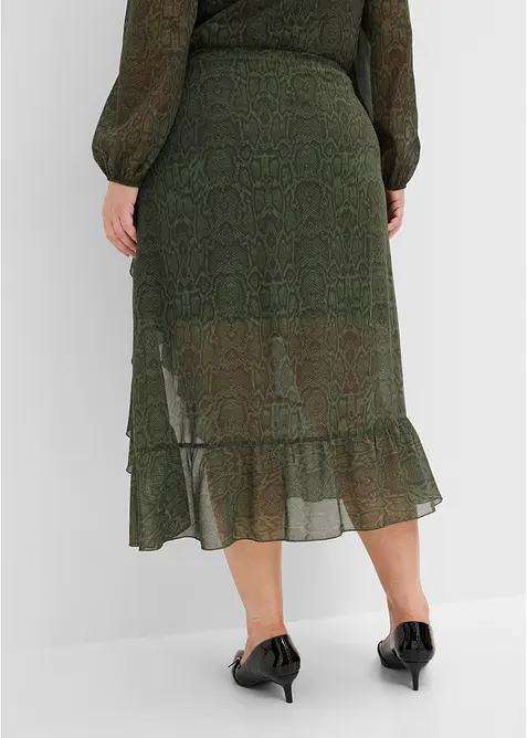 Gonna di chiffon con effetto incrociato, bonprix