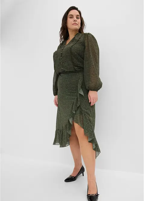 Gonna di chiffon con effetto incrociato, bonprix