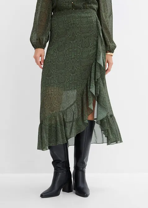 Gonna di chiffon con effetto incrociato, bonprix