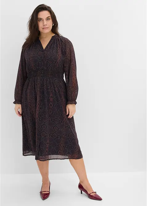 Abito di chiffon con maniche ampie, bonprix