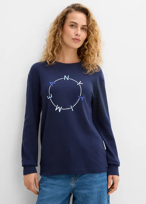 Maglia a maniche lunghe con cotone pesante, bonprix