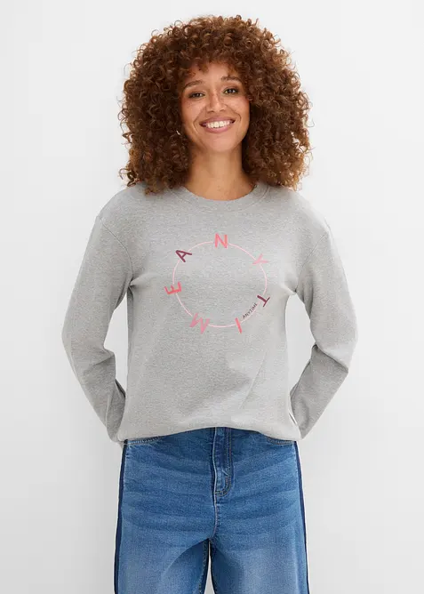 Maglia a maniche lunghe con cotone pesante, bonprix