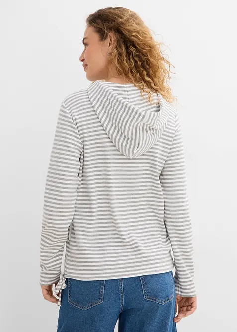 Maglia con cappuccio in interlock con cotone biologico, bonprix