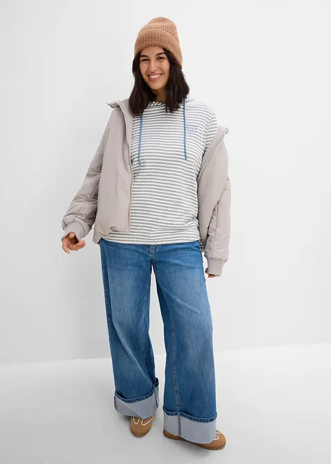Maglia con cappuccio in interlock con cotone biologico, bonprix