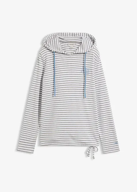 Maglia con cappuccio in interlock con cotone biologico, bonprix