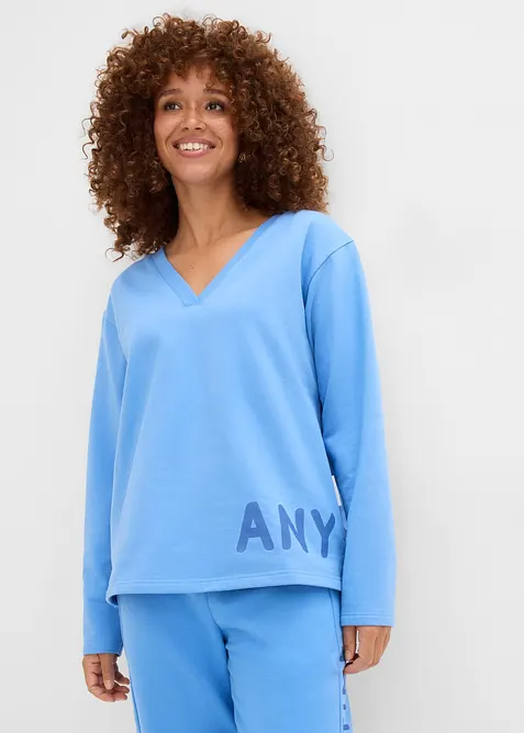 Felpa in misto cotone biologico elasticizzato, bonprix