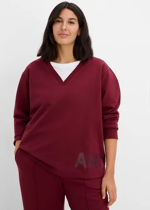 Felpa in misto cotone biologico elasticizzato, bonprix