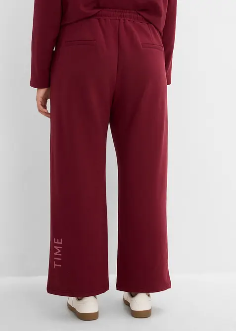 Pantaloni in felpa di misto cotone biologico elasticizzato, bonprix
