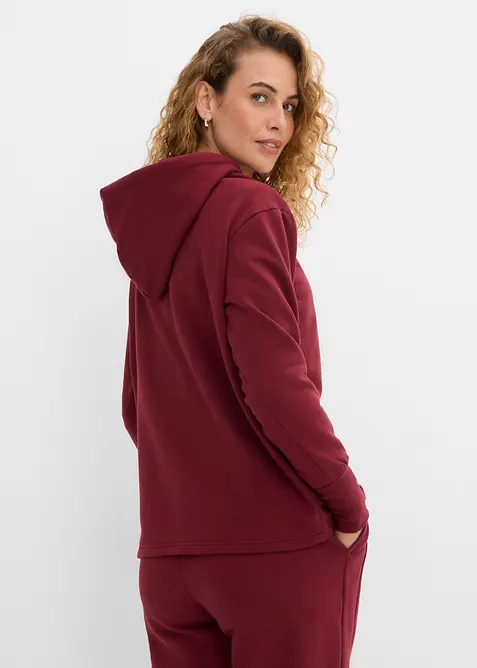 Felpa con cappuccio in misto cotone biologico elasticizzato, bonprix