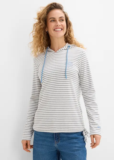Maglia con cappuccio in interlock con cotone biologico, bonprix